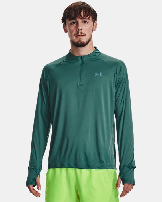 Men's UA Iso-Chill Up Pace ¼ Zip, Green, pdpMainDesktop image number 0